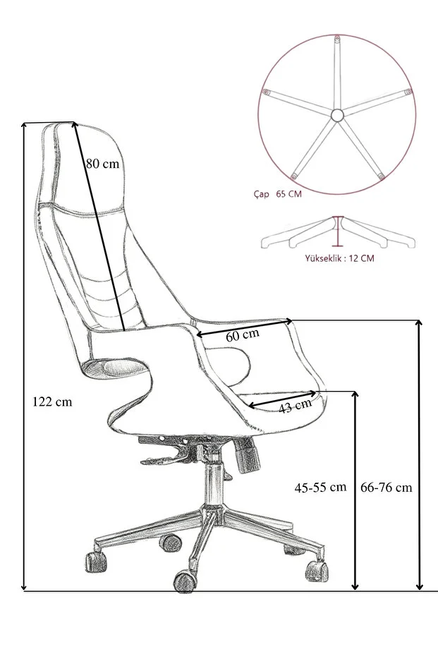 Wagner Müdür Ve Yönetici Koltuğu (Siyah Deri)